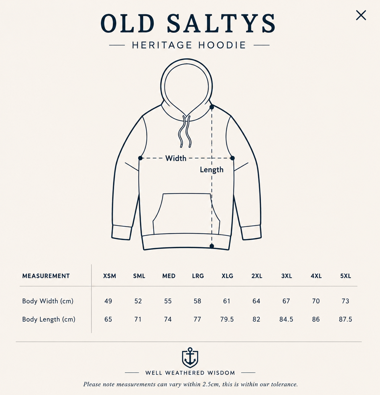 Old Saltys Heritage Hoodie — Deep Ocean