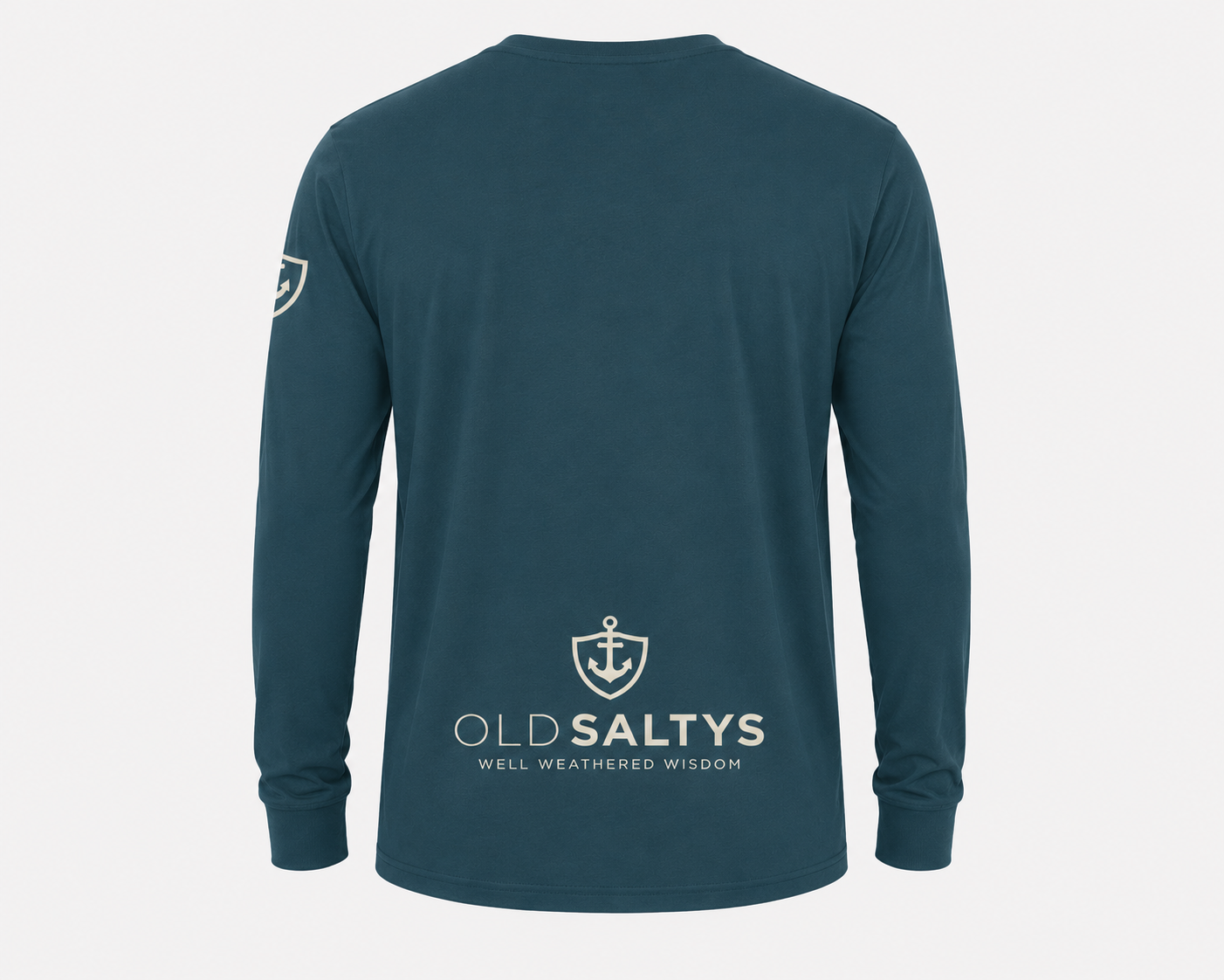 Old Saltys Long Signature Deck Tee — Deep Ocean