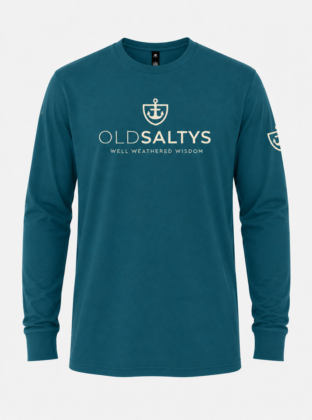Old Saltys Long Signature Deck Tee — Deep Ocean
