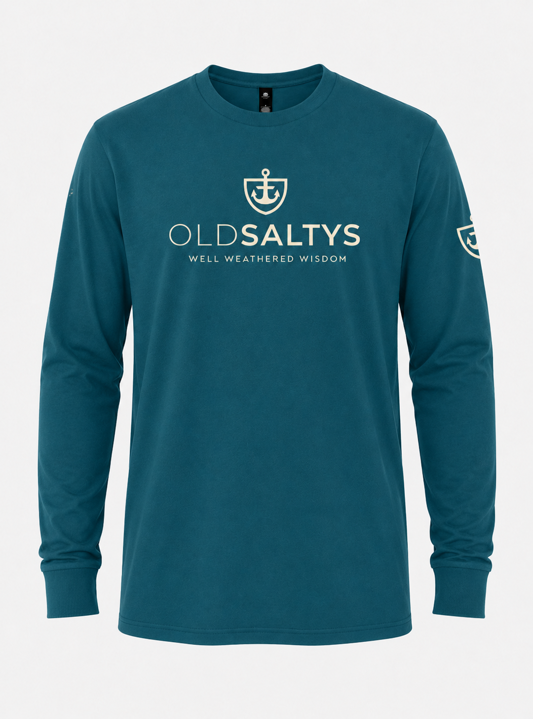 Old Saltys Long Signature Deck Tee — Deep Ocean