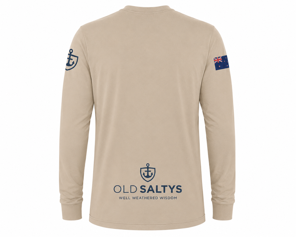 Old Saltys Long Deck Tee — Sand Dune Original