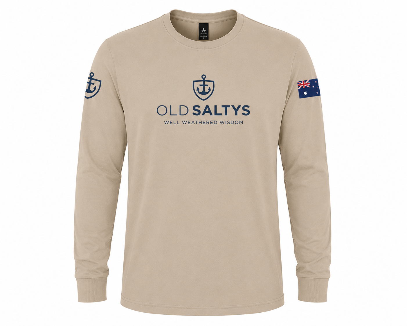 Old Saltys Long Deck Tee — Sand Dune Original