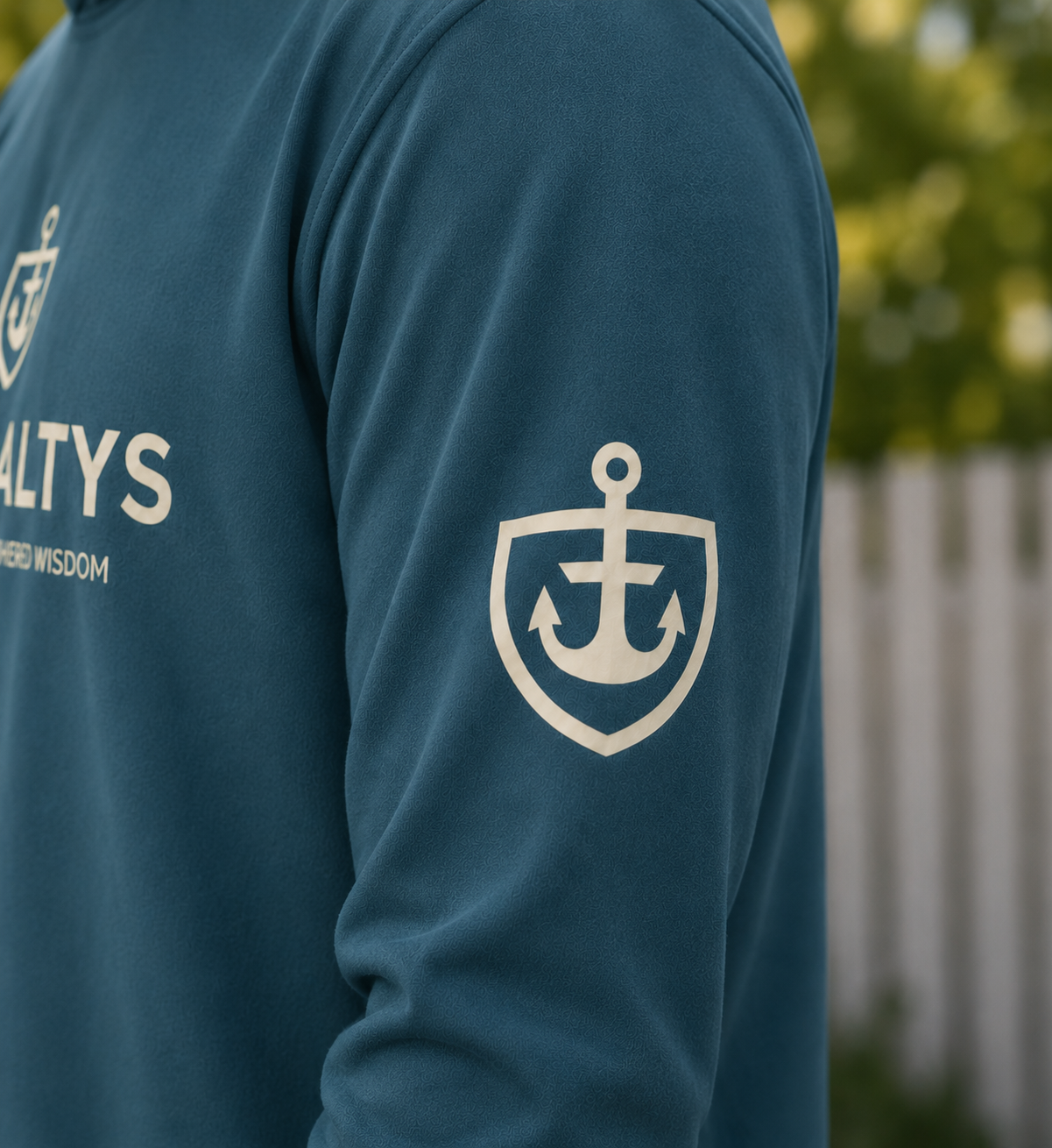 Old Saltys Long Signature Deck Tee — Deep Ocean