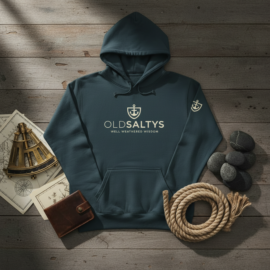 Heritage Hoodie flat lay — Deep Ocean Petrol