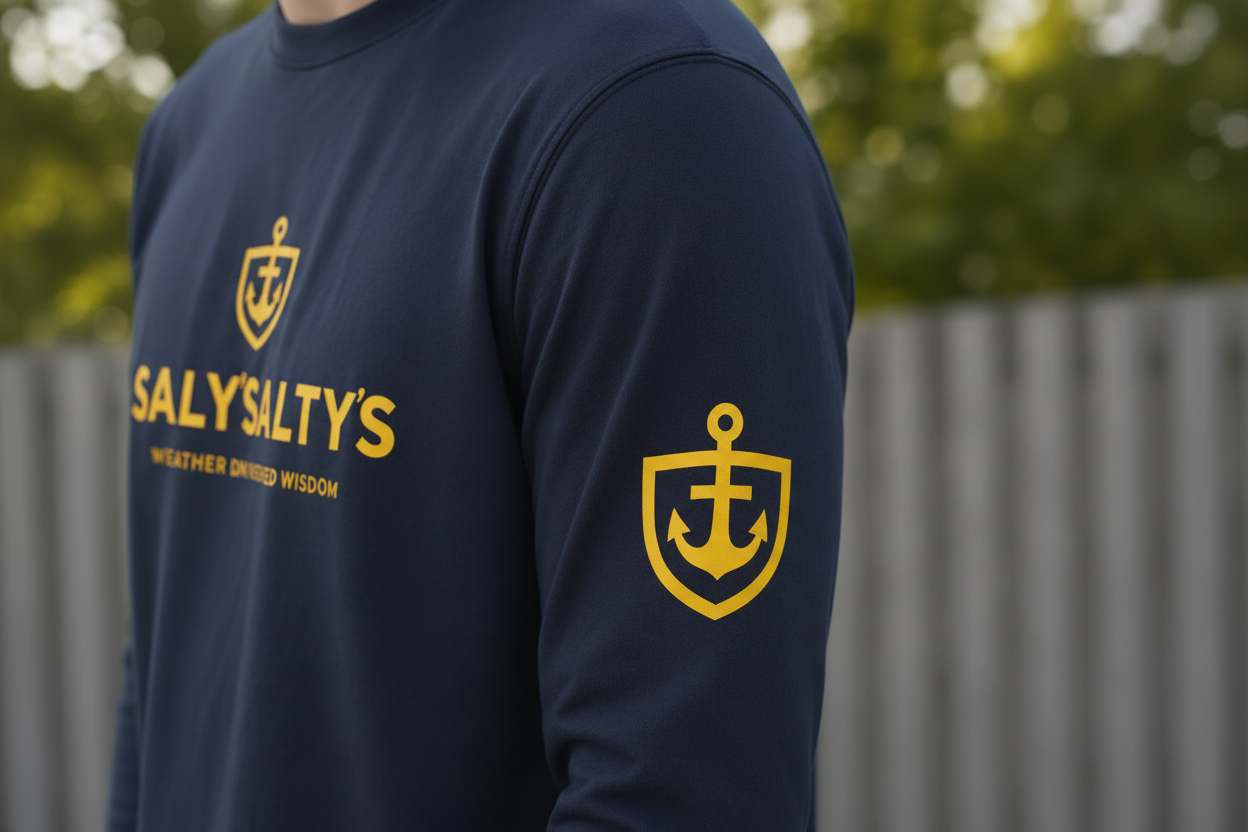 Old Saltys Long Sleeve - Midnight Navy Sleeve Detail