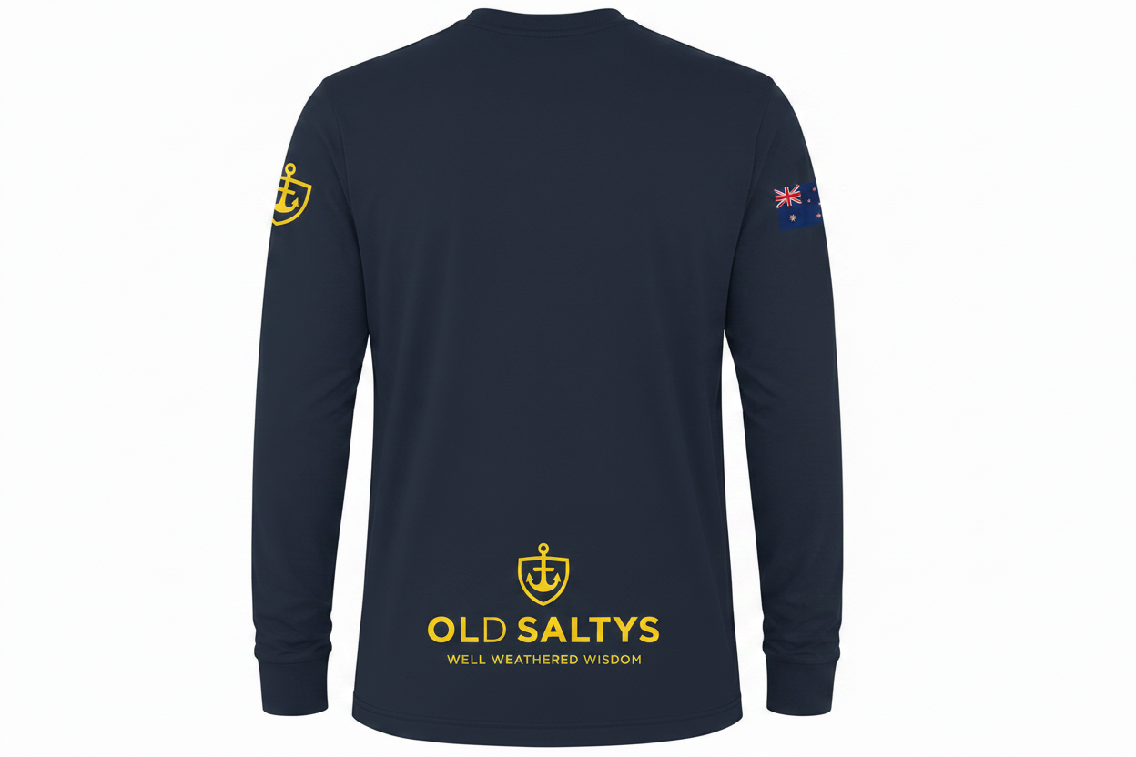 Old Saltys Midnight Navy Long Sleeve - Back