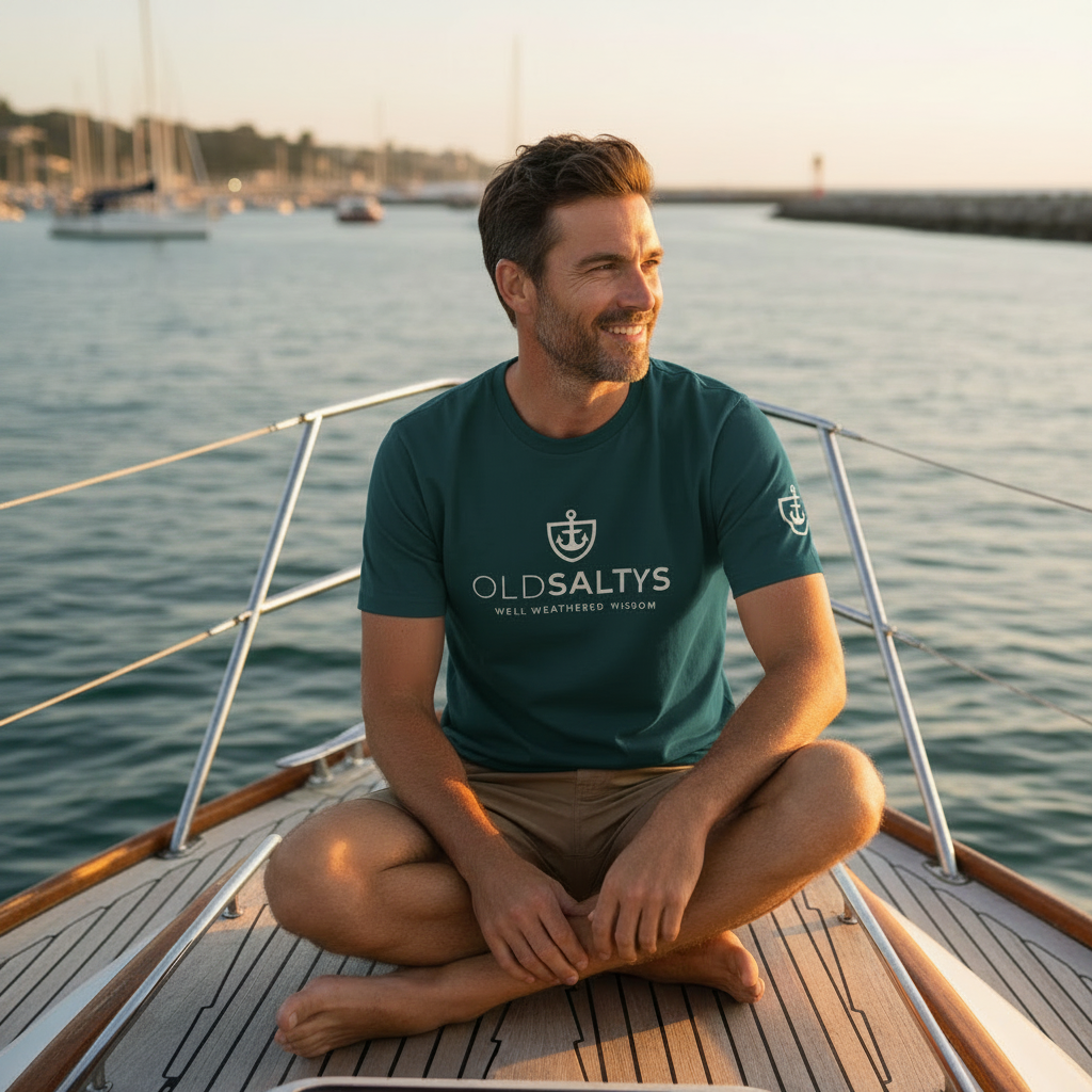 Tidal Teal tee on boat - attempt 2